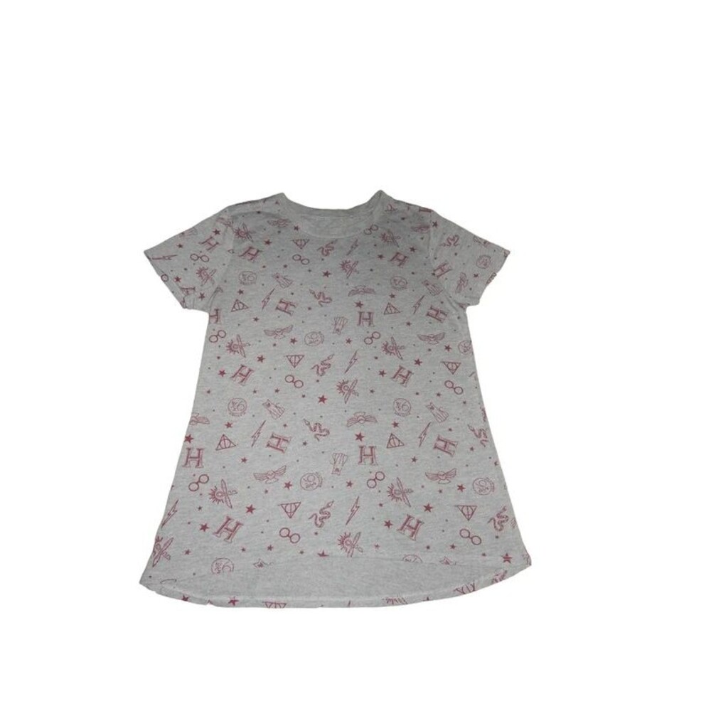 Harry Potter Gray Red Symbol Graphic Hi‑Low T‑Shirt Women’s Medium